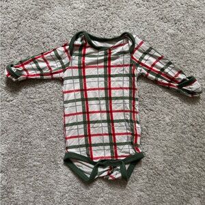 Kyte BABY Red and Green Plaid Kids Bodysuit
